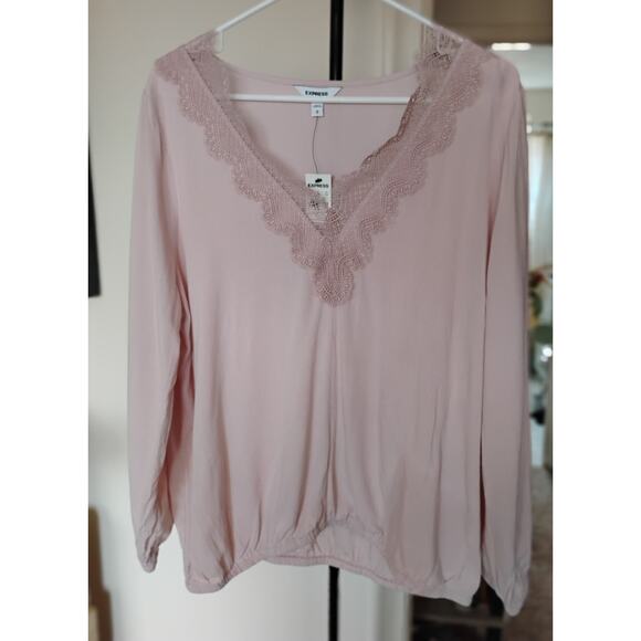 NWT Large Express Light Pink Peasant Shirt. Brand New, No Flaws. - Picture 1 of 8